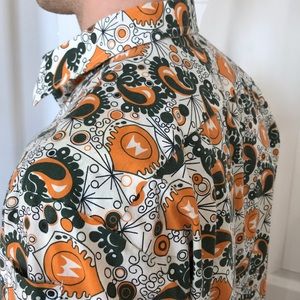 Paisley orange design shirt